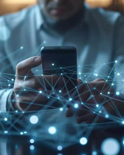 businessman using mobile smartphone