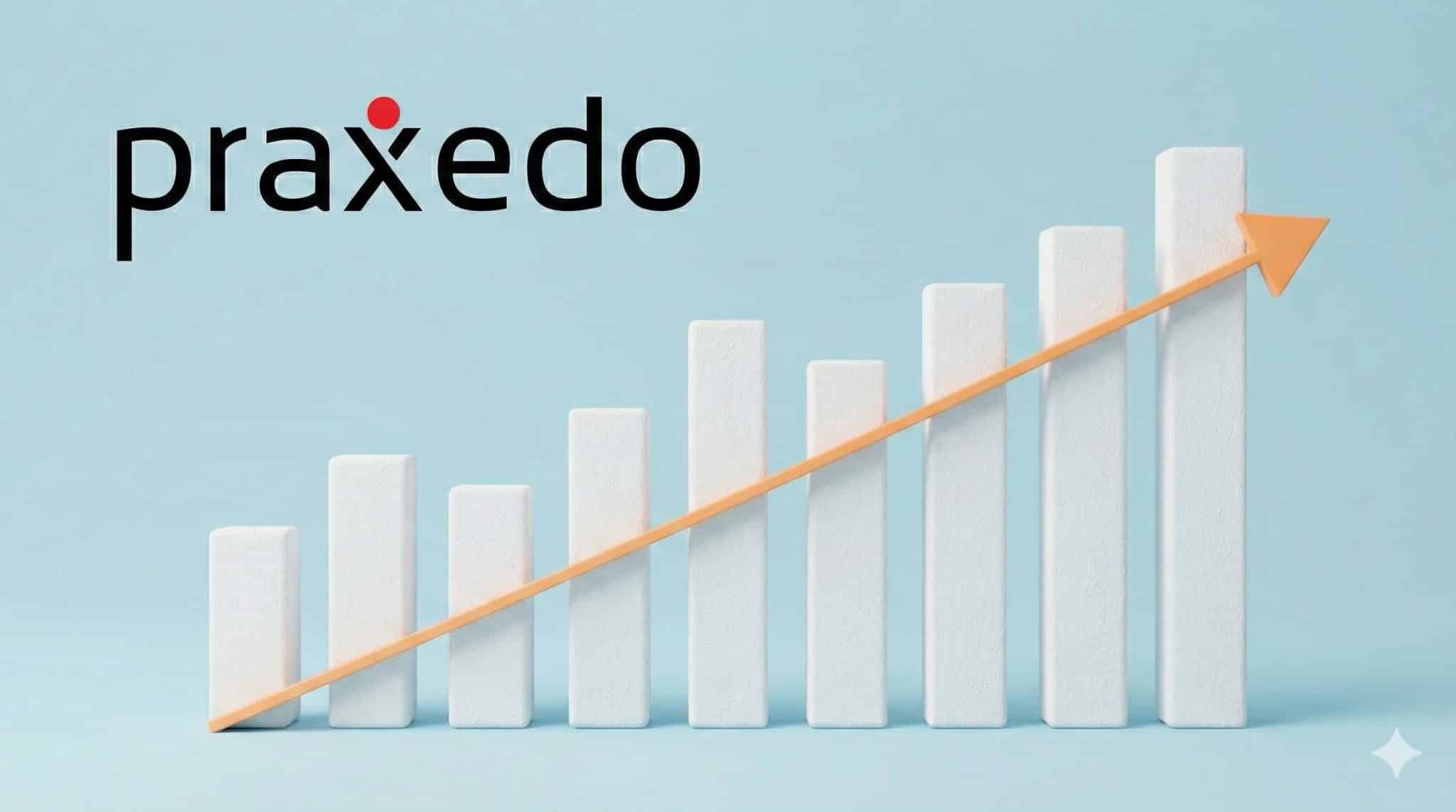 Trophée Praxedo distinguée dans le classement des Champions de la Croissance 2026 par Les Echos et Statista